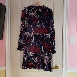 Dark Purple dress w/ floral designs, Ann Taylor